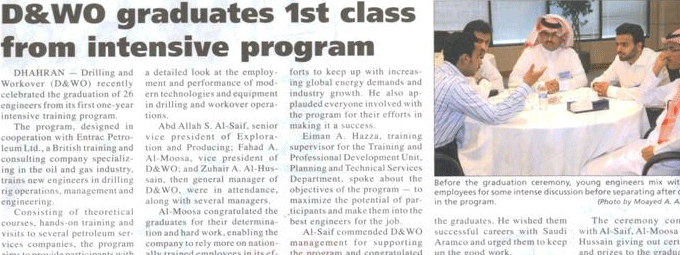 D & WO graduates 1st class from intensive program